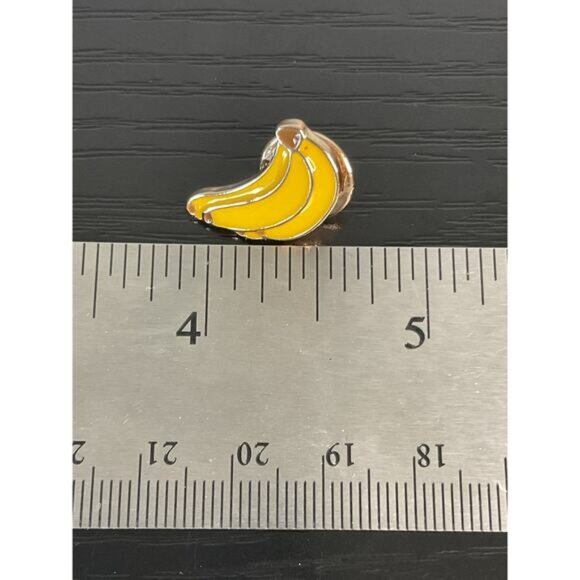Banana Enamel Pin Yellow & Gold Metal Cute Fruit Design - Picture 2 of 3